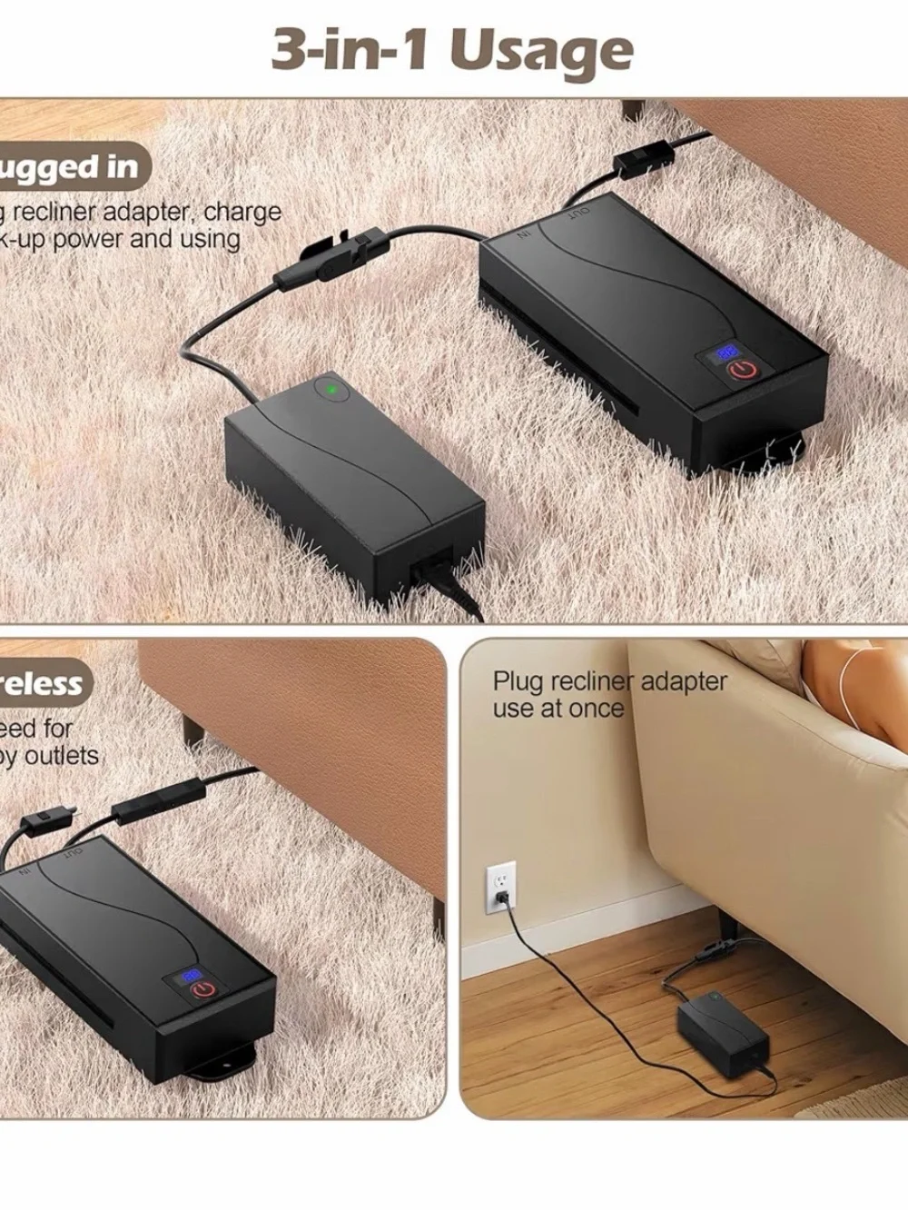 Battery Pack for Reclining Furniture w/ charger, 2500 mAh Universal-Wireless